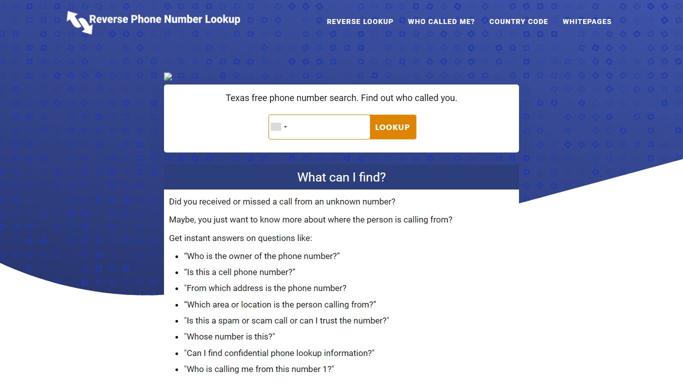 Texas: Reverse Phone Lookup | Phone Number Search 1
